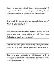 English Worksheet: Building Business Relations Speaking activity