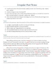 English worksheet: Irregular Past Tense