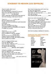 English Worksheet: Stairway to Heaven by Led Zeppelin