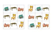 English Worksheet: bingo classroom and prepositions