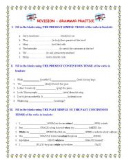 Grammar practice- revision of tenses