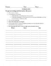 English worksheet: Timed Write