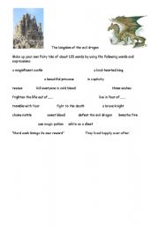 English Worksheet: The kingdom of the evil dragon