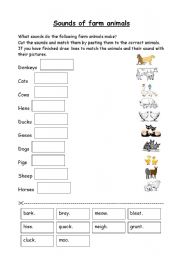 English Worksheet: Sounds of farm animals