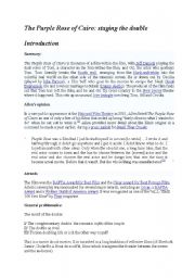 English Worksheet: The purple rose of Cairo