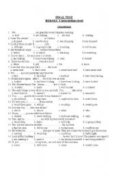 English Worksheet: grammar +vocabulary test 