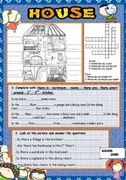 English Worksheet: house - 4 exercises