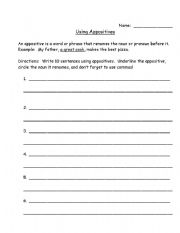 English worksheet: Appositives