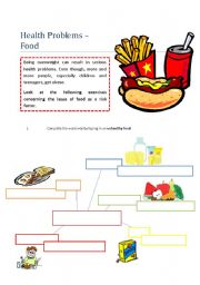 English Worksheet: Healthy/unhealthy food