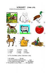 English worksheet: FARM LIFE