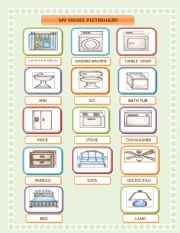 English Worksheet: MY HOUSE PICTIONARY