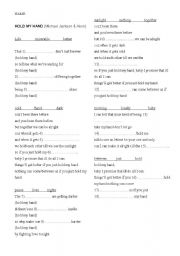 English worksheet: Hold my hand