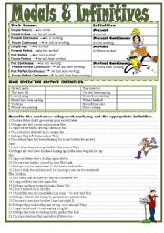 English Worksheet: Modals & Infinitives