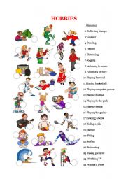 English Worksheet: Free time and hobbies - Picture dictionary