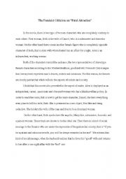 English worksheet: Literary Criticism on  