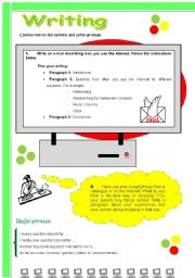 English Worksheet: Writing & Speaking: Internet ( 3 )