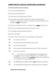 English Worksheet: lemony snickets