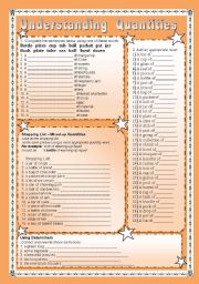 English Worksheet: Understanding quantities