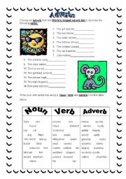 English Worksheet: Adverbs