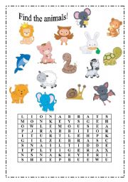 English Worksheet: Animals