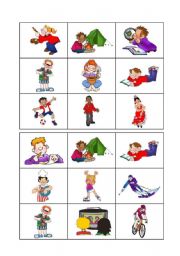 English Worksheet: Free time and hobbies - Bingo 2/3