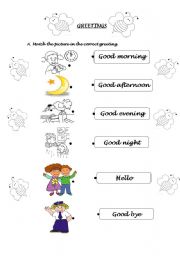 English Worksheet: GREETINGS