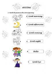 English Worksheet: GREETINGS