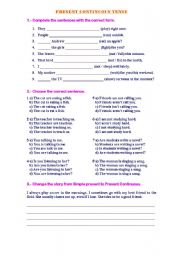 English Worksheet: Simple Present Tense