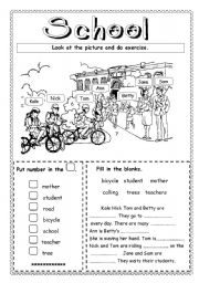 English Worksheet: School