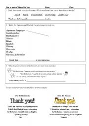 English Worksheet: How to make a thank you card for a teacher