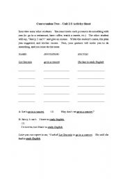 English worksheet: Giving Excuses