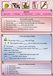 English Worksheet: a pirates worksheet