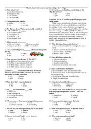 English Worksheet: 8th Grades First Term Final Test and Placement Test