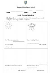 English worksheet: In all kinds of weather
