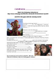 English Worksheet: Carnival in Santo Domingo, Dominican Republic video listening activity