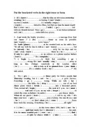 English Worksheet: Mixed tenses