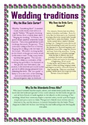 English Worksheet: Wedding traditions 2