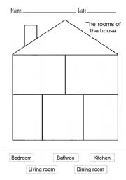 English Worksheet: The rooms of the house