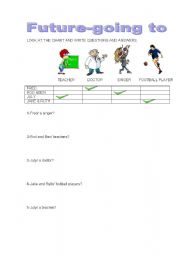 English worksheet: going to future