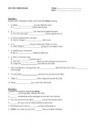 English Worksheet: SECOND TERM EXAM