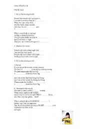 English Worksheet: jessie j price tag song listening