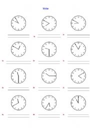 English Worksheet: What time is it?