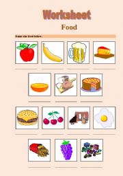 English worksheet: Food