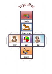 English Worksheet: toys dice