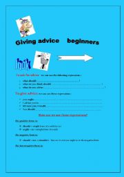 English worksheet: giving advice 