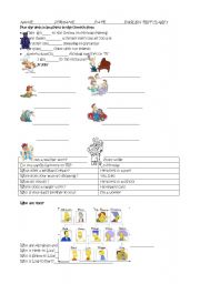 English worksheet: jobs and family