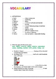 English Worksheet: ADVANCED VOCABULARY 