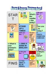 English Worksheet: Board Game for Revising Vocabulary
