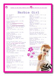 English Worksheet: Barbie Girl