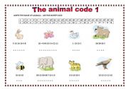 English worksheet: THE ANIMAL CODE 1